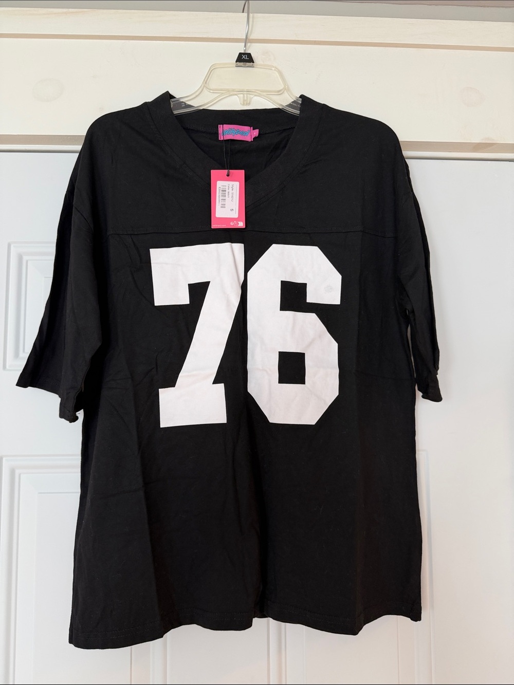 Edikted Black Short Sleeve Tee with White '76' Graphic